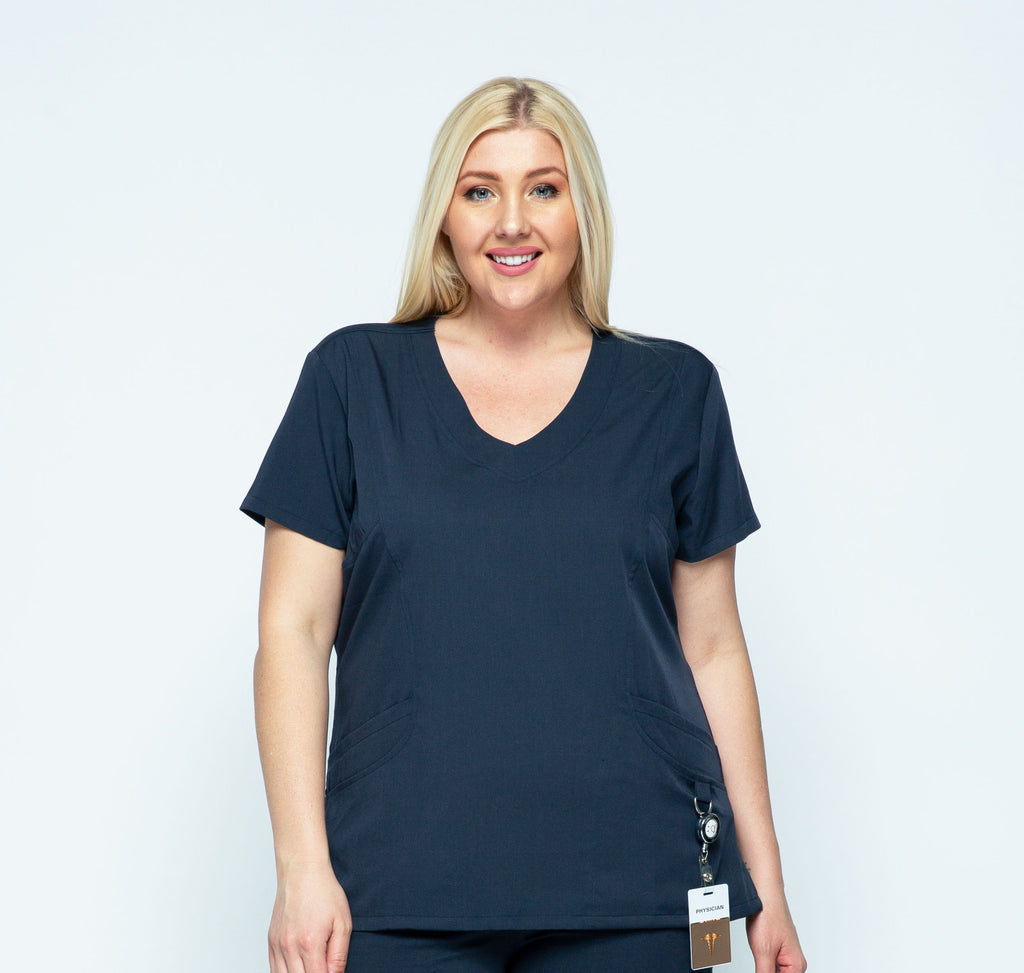 1001 Plus Female 5 Pocket Princess V Neck Top - UNINARD.COM